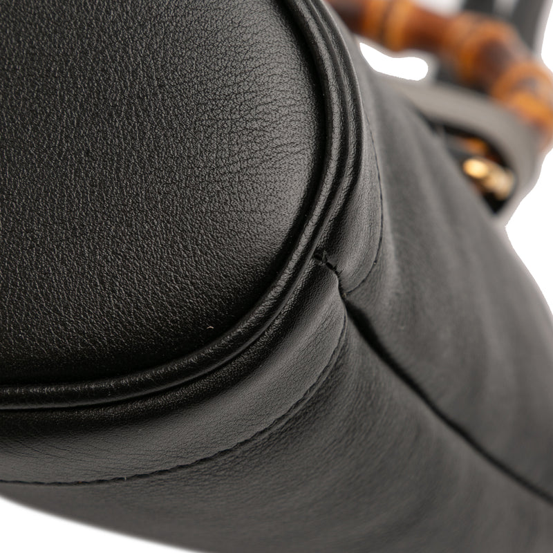 Small Calfskin Bamboo Diana Convertible Bucket Bag - Image 10