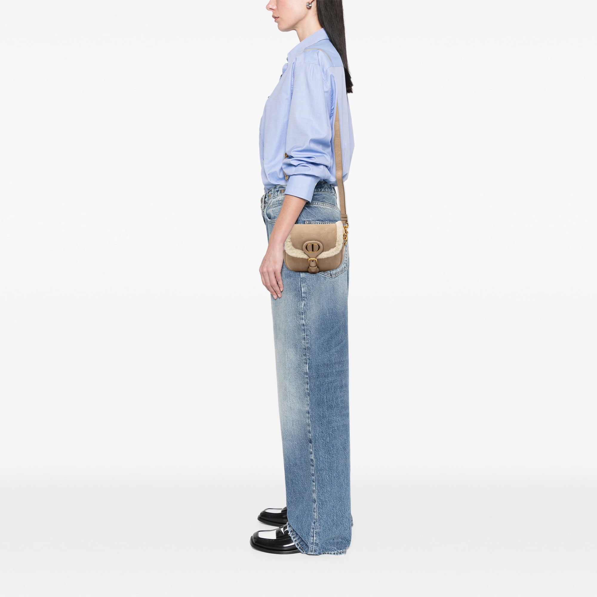 Small Suede Shearling Bobby Crossbody - Image 8