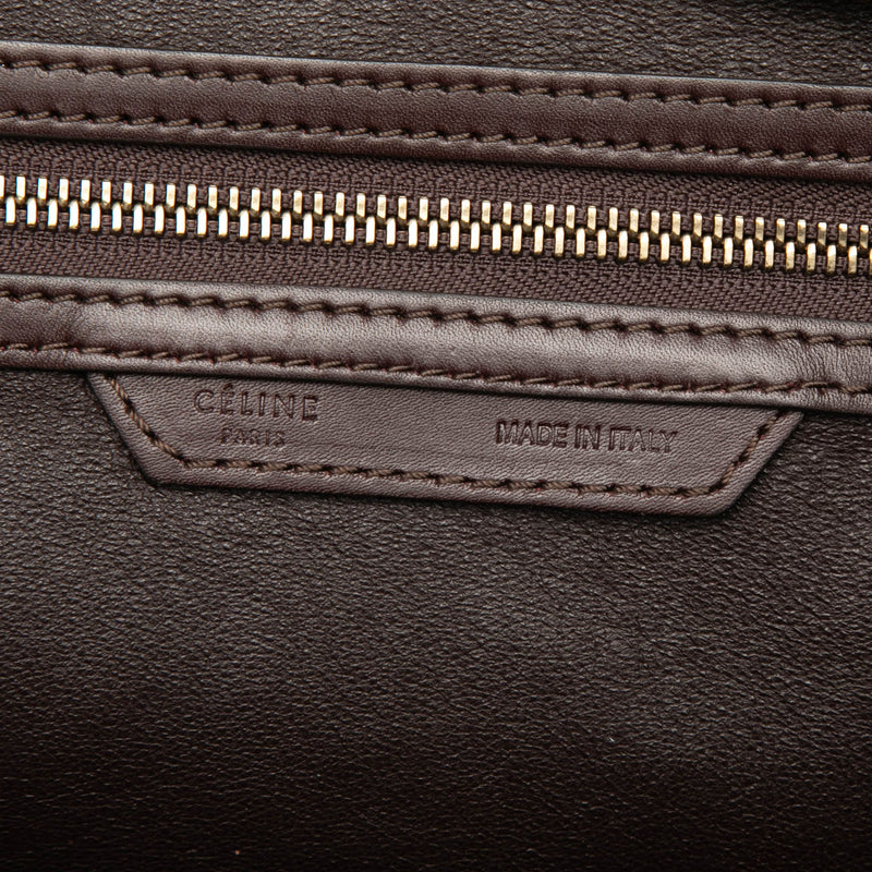 Mini Tricolor Linen and Leather Luggage Tote - Image 5