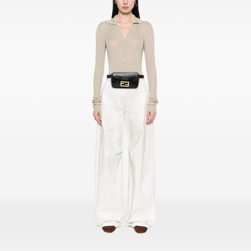 Leather FF Logo Baguette Belt Bag - Image 7