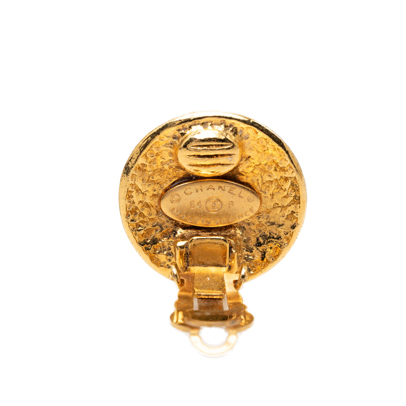 CC Gold Plated Round Clip On Earrings - Image 3