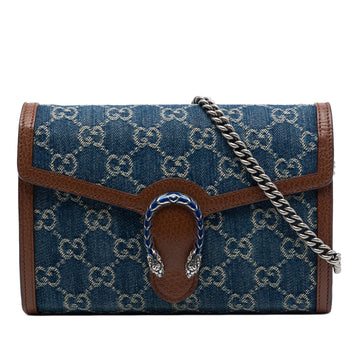 GG Denim Dionysus Wallet on Chain - Image 1
