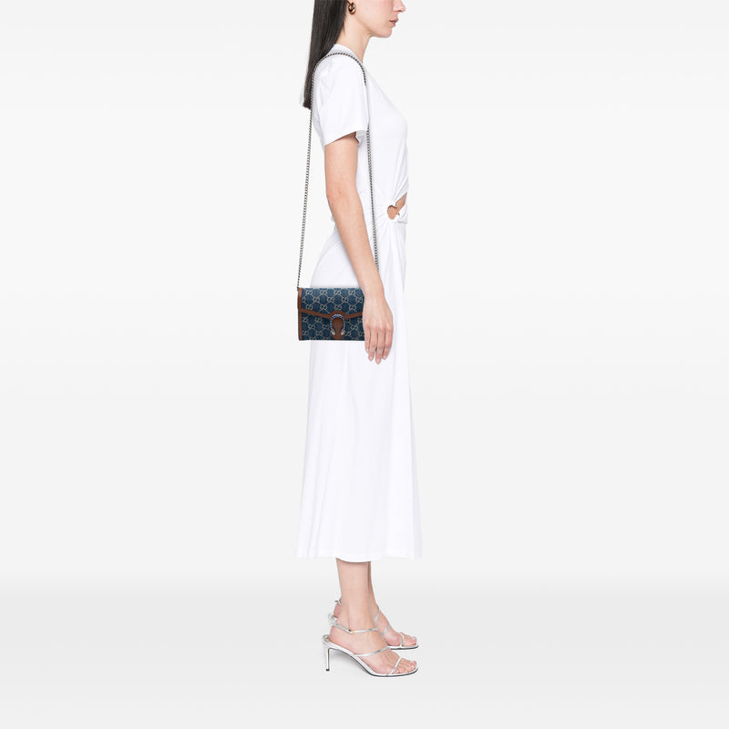 GG Denim Dionysus Wallet on Chain - Image 6