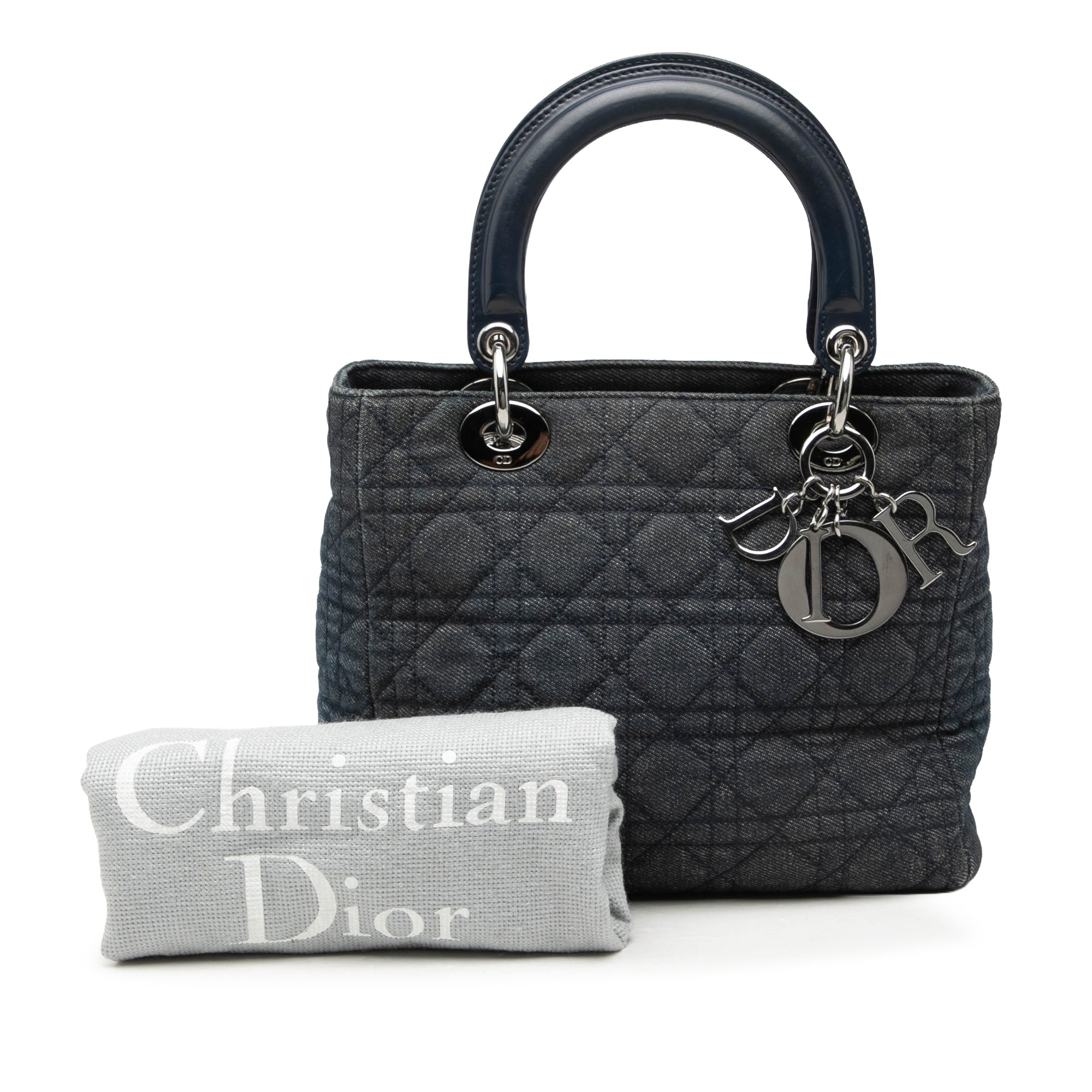 Medium Denim Cannage Lady Dior - Image 8