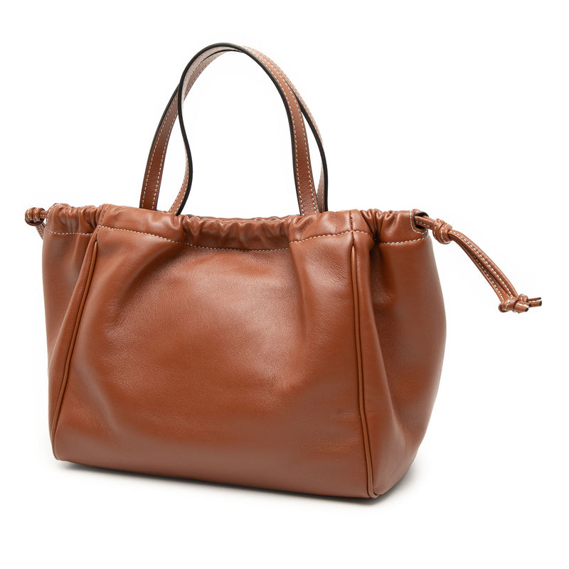 Small Calfskin Cuir Triomphe Cabas Drawstring Satchel - Image 2
