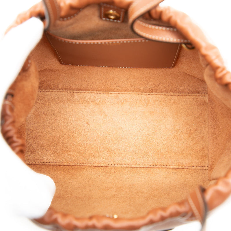 Small Calfskin Cuir Triomphe Cabas Drawstring Satchel - Image 4
