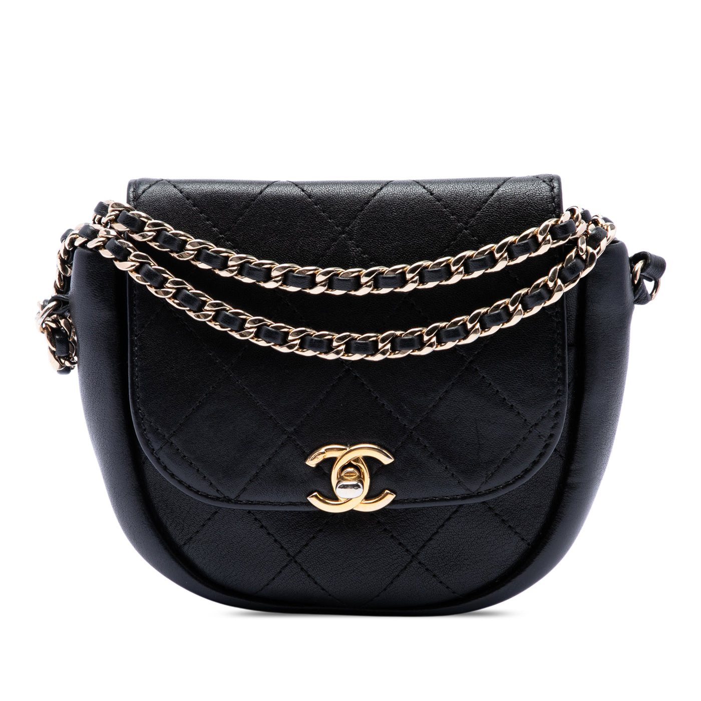 Small CC Quilted Lambskin Messenger Flap - Image 1