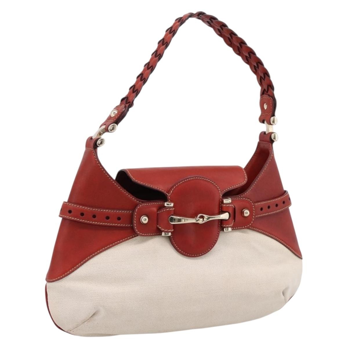 Gucci Horsebit Gg Canvas And Leather Beige Bag