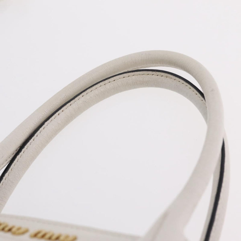 Miu Miu Madras Front Zip Leather White Bag