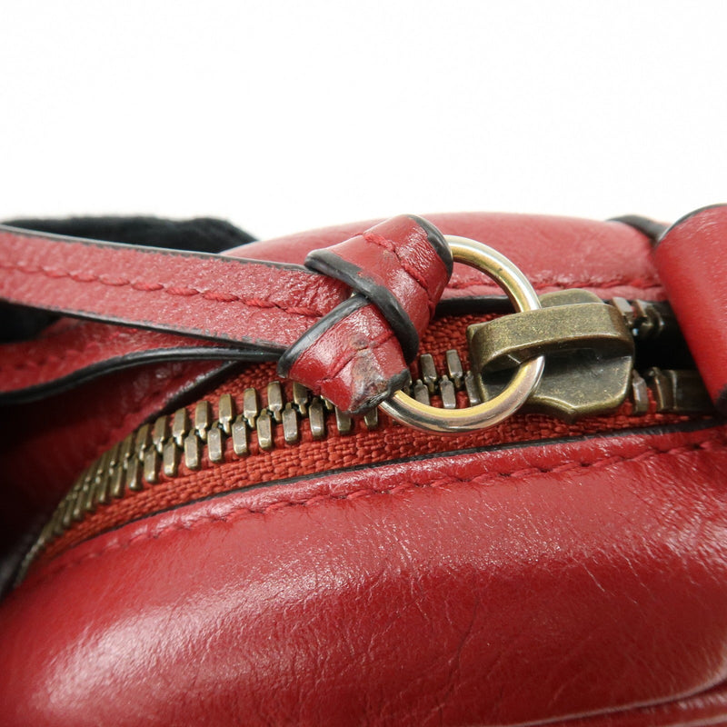 Gucci Gg Marmont Round Matelasse Leather Red Bag