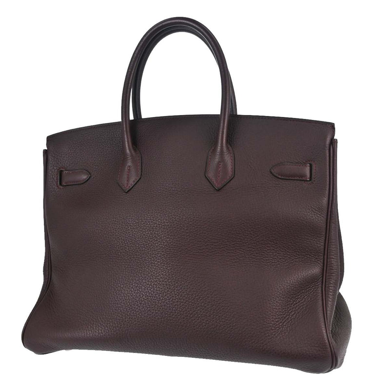 Hermes Birkin Purple Togo With Palladium Hardware Burgundy Leather Bag