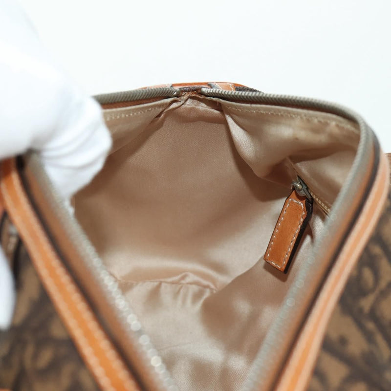 Christian Dior Vintage Trotter Romantique Boston Diorissimo Coated Canvas Brown Bag