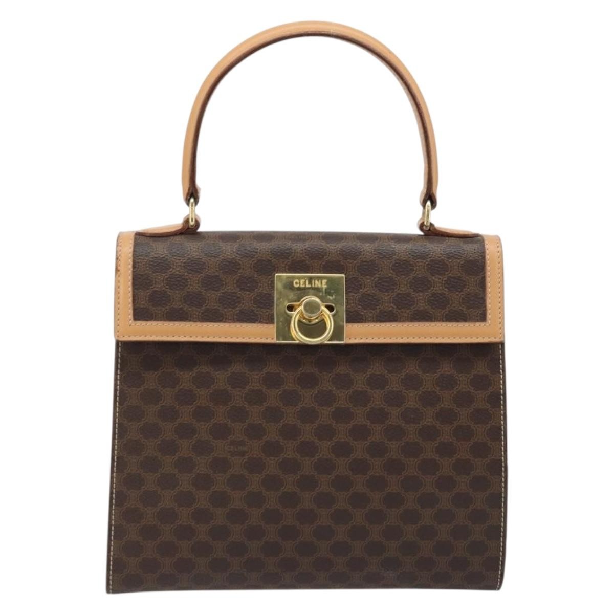 Celine Handbag Canvas Brown Bag