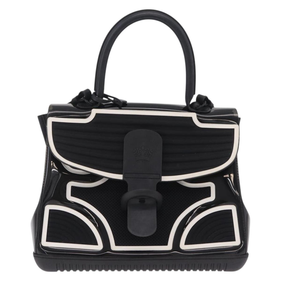 Delvaux Champion Brillant Top Handle Pvc And Rubber Black Plastic Bag