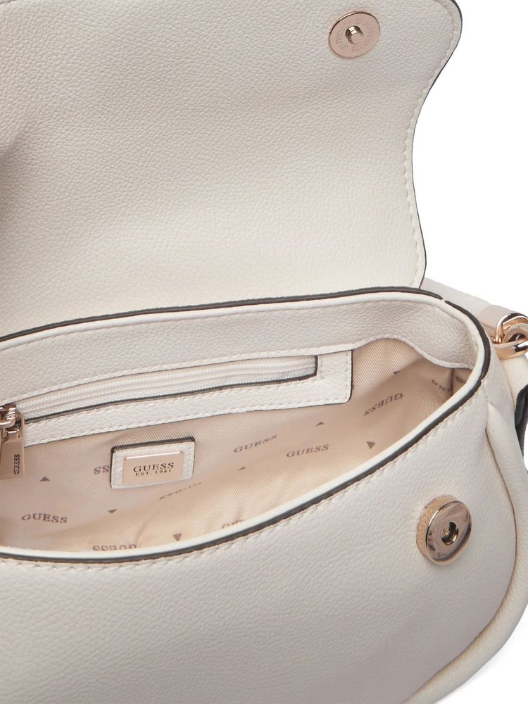 Guess Danya Shoulder Bag — White Polyurethane