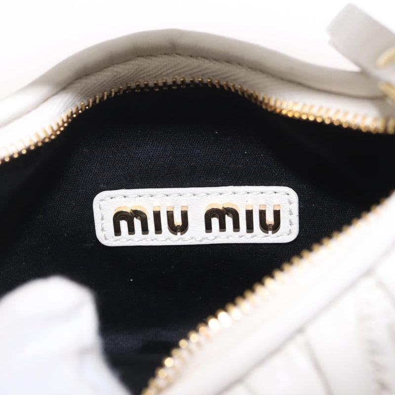 Miu Miu Wander Hobo Matelasse Leather White
