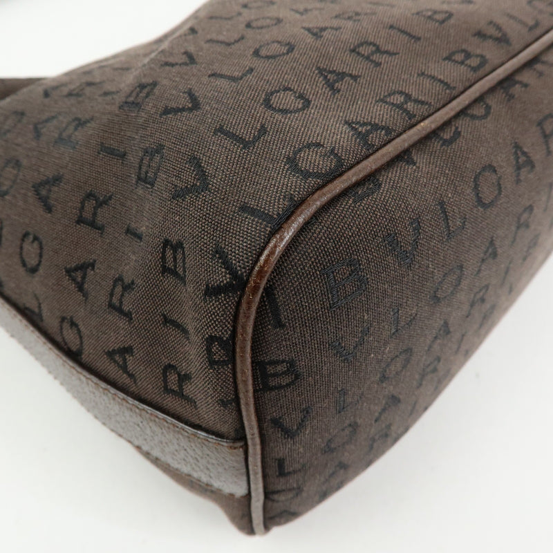 Bvlgari Logomania Suede Brown Canvas Bag