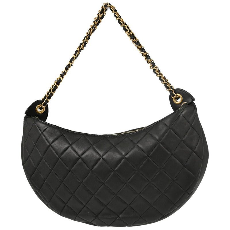Chanel All About Chains Waist Quilted Lambskin Black Leather Bag