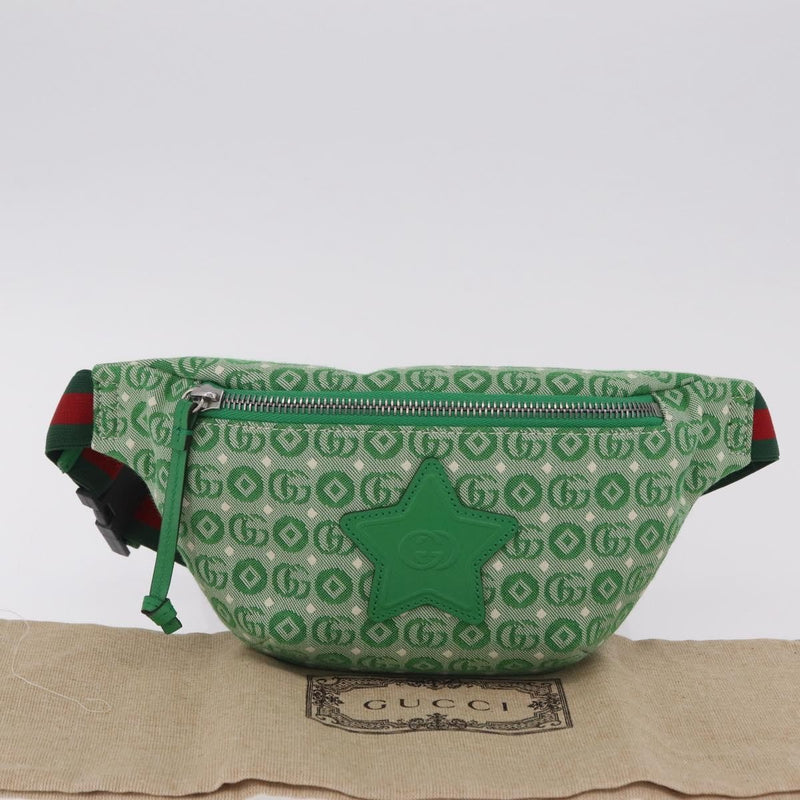 Gucci Childrens Belt Gg Canvas Green Bag
