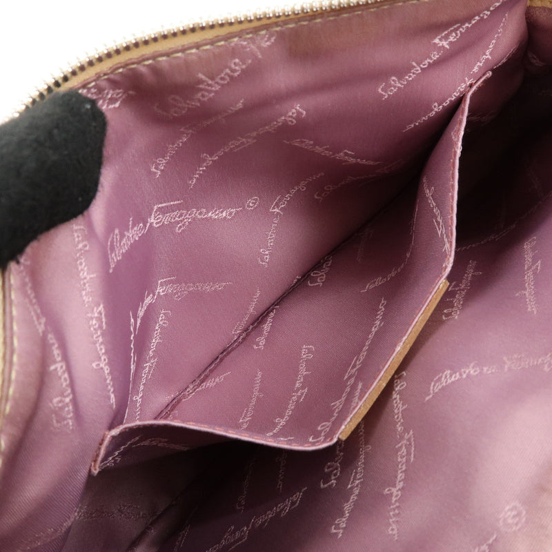Salvatore Ferragamo Gancini Suede Beige Bag