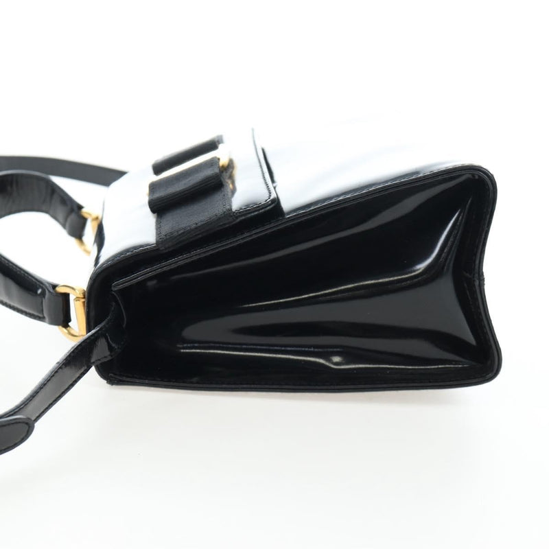 Salvatore Ferragamo Vala Patent Leather Black Patent_leather Bag