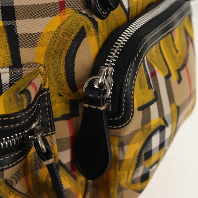 Burberry Graffiti Rucksack Vintage Check Canvas Beige Bag