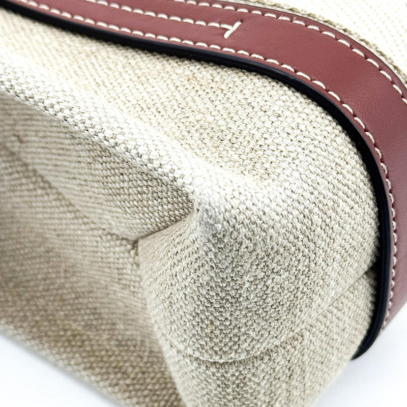 Chloe Woody Canvas With Leather Brown Bag