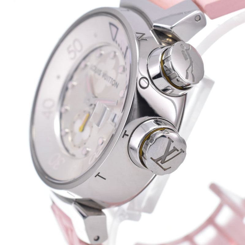 Louis Vuitton Tambour Quartz Stainless Steel And Monogram Rubber Watches