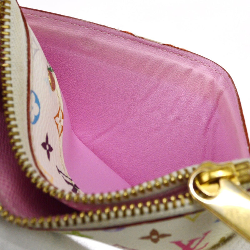 Louis Vuitton Pochette Clés Nm Monogram Multicolor Canvas White Calfskin Accessory