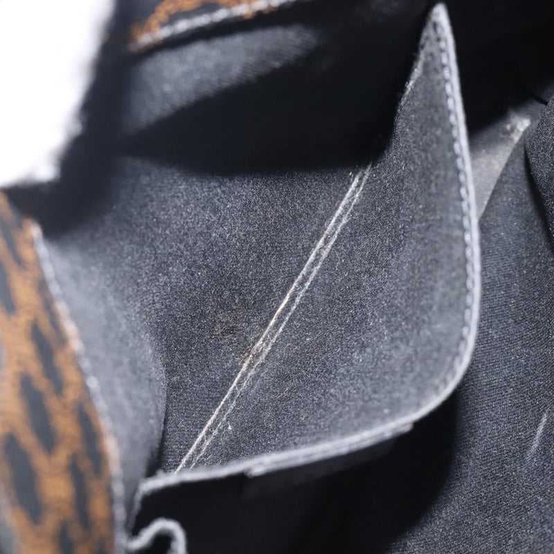 Celine Vintage Macadam Canvas And Leather Black Bag