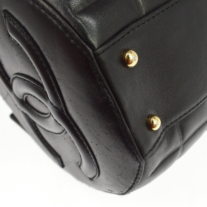 Chanel Chocolate Bar Barrel Quilted Leather Black Bag