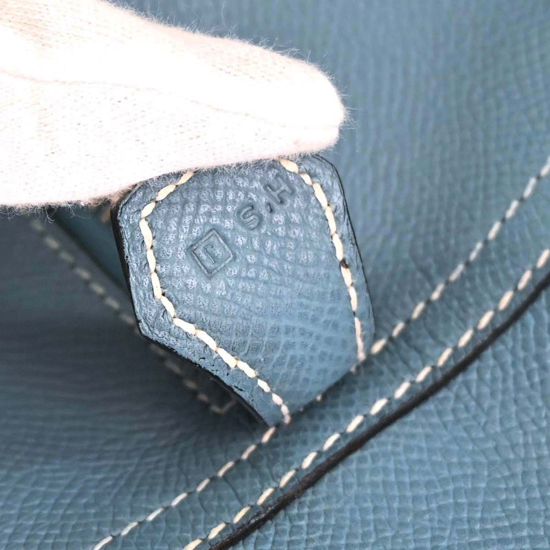 Hermes Plume Epsom Blue Leather Bag