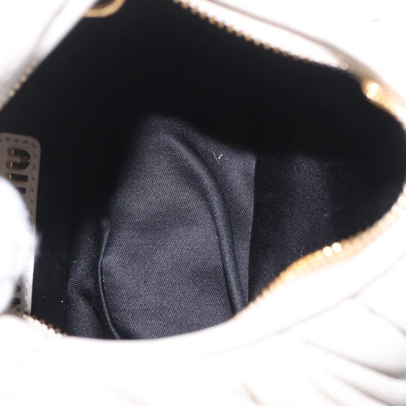 Miu Miu Wander Hobo Matelasse Leather White