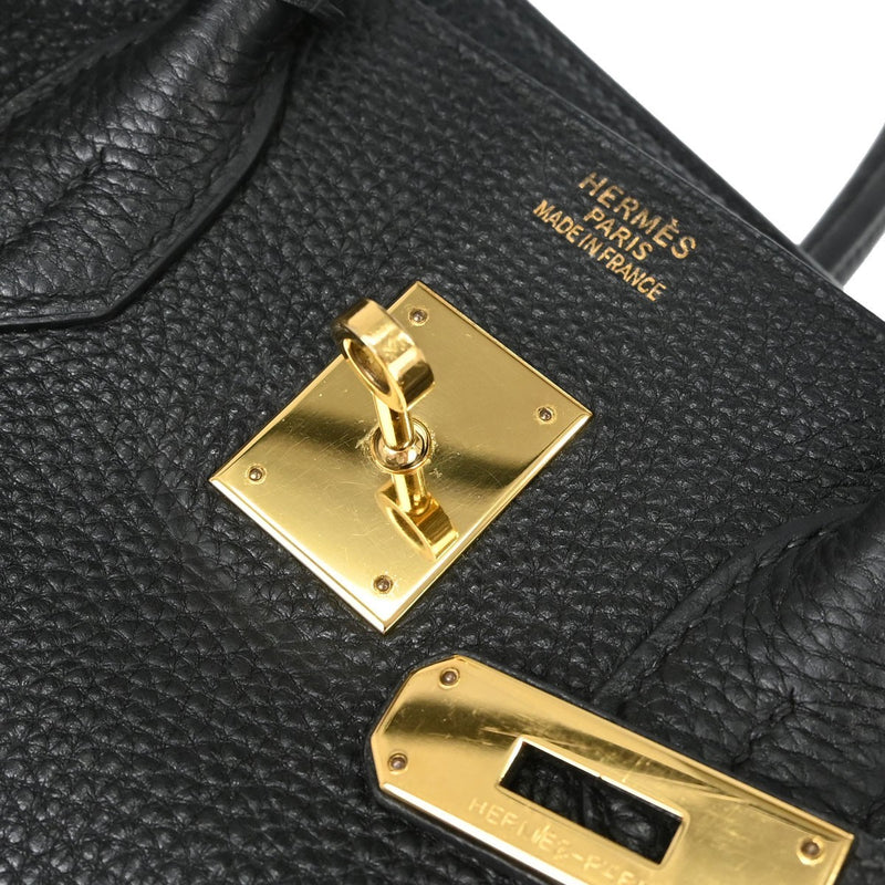 Hermes Birkin Black Togo With Gold Hardware Leather Bag