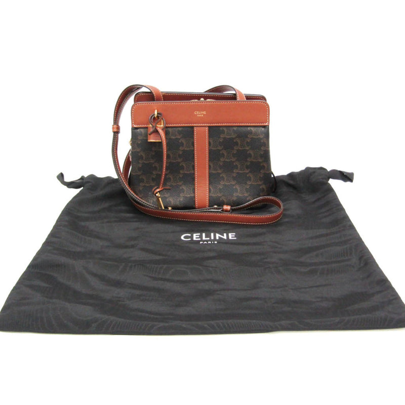 Celine Teen Cabas De France Triomphe Coated Canvas Brown Bag
