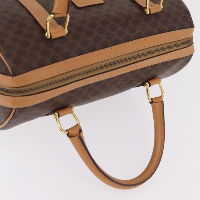 Celine Vintage Boston Macadam Coated Canvas Brown Pvc Bag