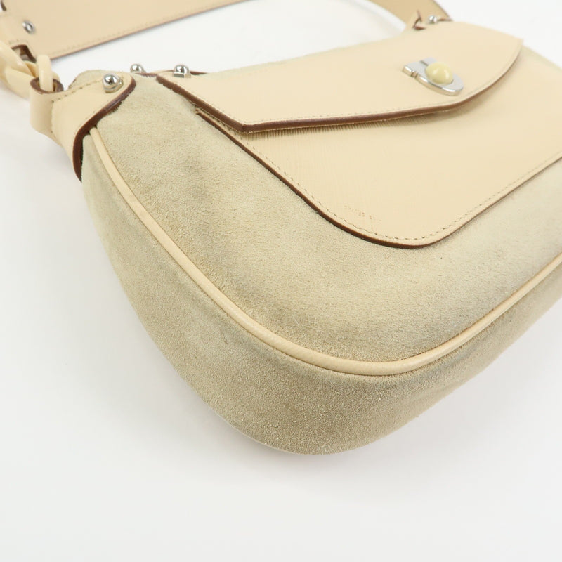 Salvatore Ferragamo Gancini Suede Beige Bag