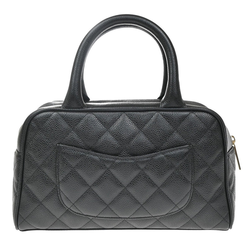 Chanel Timeless Cc Bowler Quilted Caviar Black Leather Bag