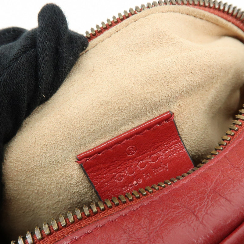Gucci Gg Marmont Round Matelasse Leather Red Bag