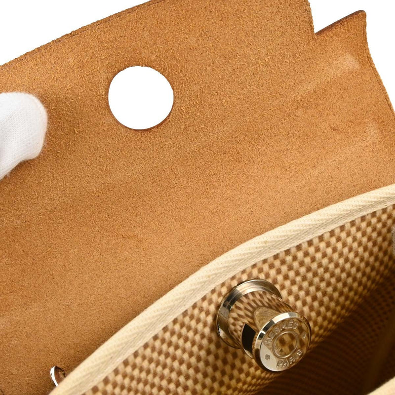 Hermes Herbag Toile And Leather Beige Canvas Bag