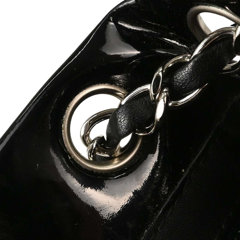 Chanel Cc Pocket Pony Hair With Patent Black Patent_leather Bag