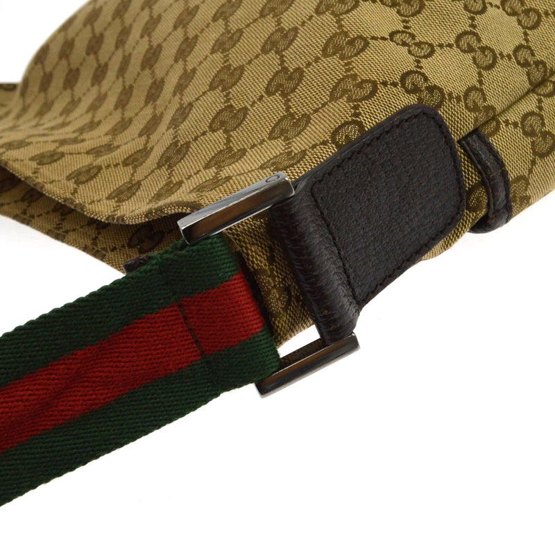 Gucci Web Zip Gg Canvas Beige Bag