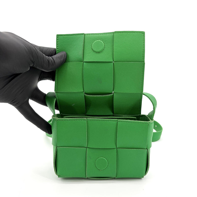 Bottega Veneta Cassette Maxi Intrecciato Leather Green Bag