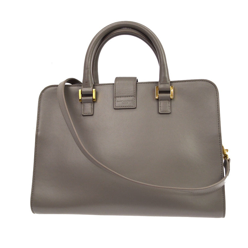 Saint Laurent Monogram Cabas Leather Gray Bag