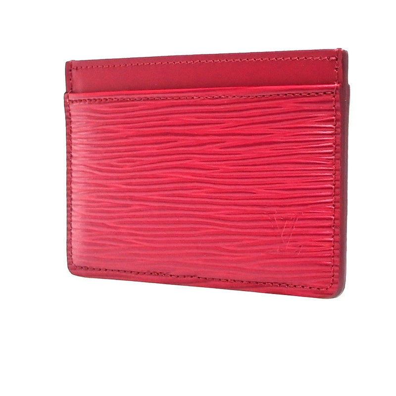 Louis Vuitton Porte Cartes Simple Card Holder Epi Leather Red Accessory