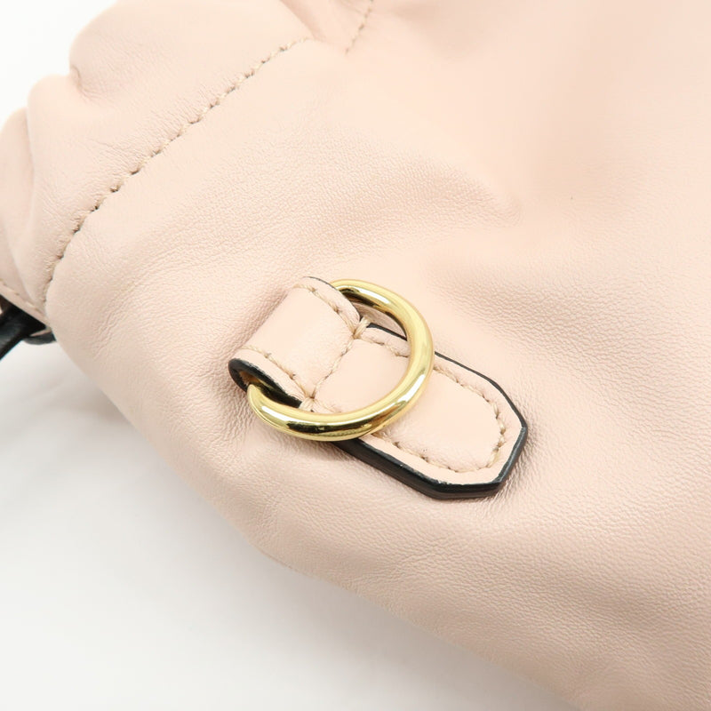 Fendi Logo Drawstring Leather Pink Bag