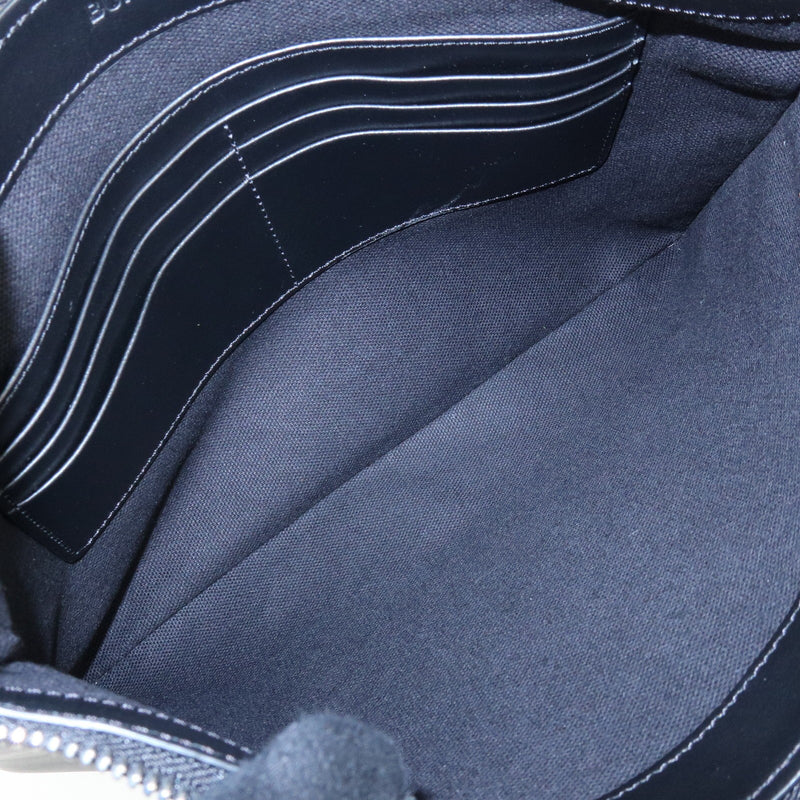 Burberry Logo Zip Printed Leather Black Bag