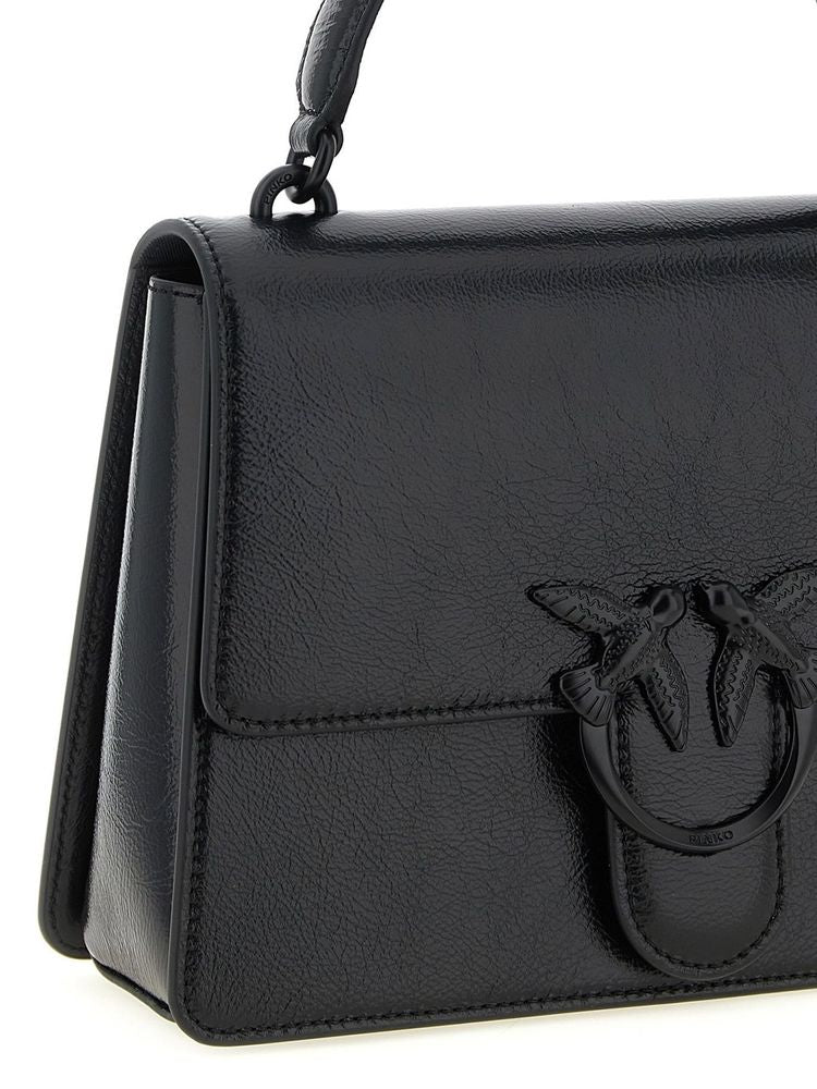 Pinko Love Top Handle Bag — Black Lamb Leather