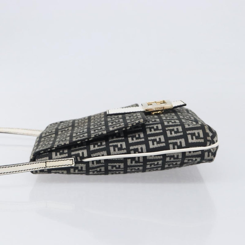 Fendi Vintage Flap Zucchino Canvas Black Bag