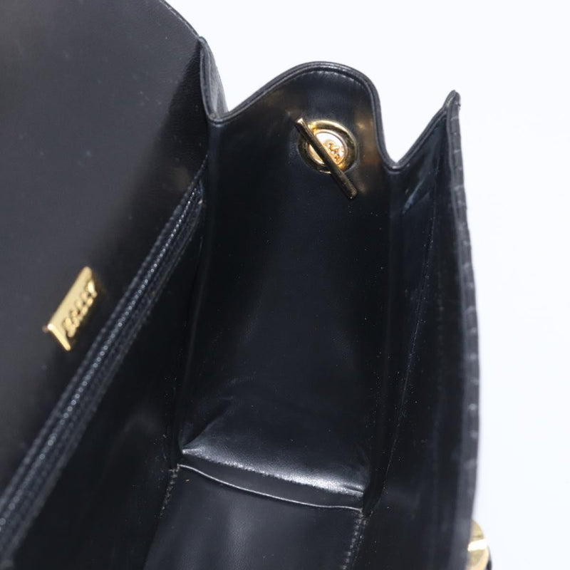 Bally Vintage Chain Quilted Leather Black Bag